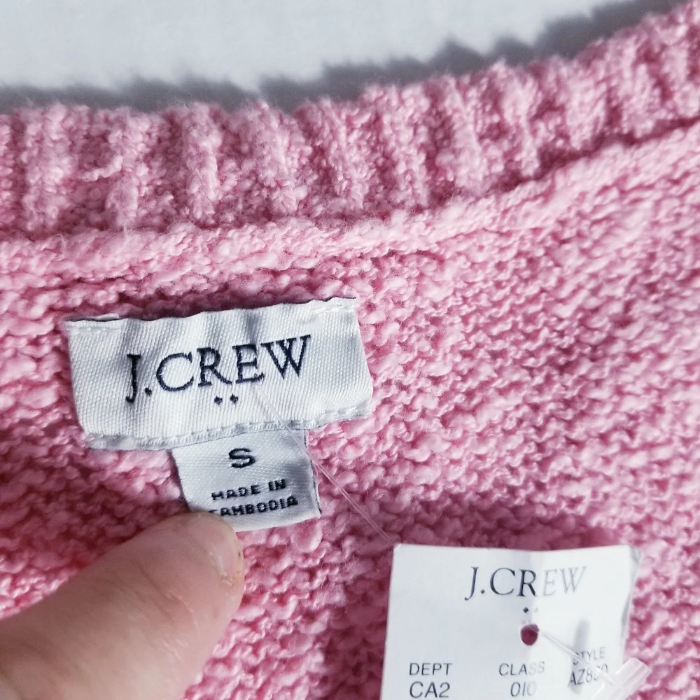 NWT J. CREW V-NECK PINK SWEATER SIZE SMALL